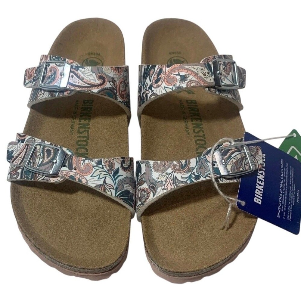 Birkenstock Sydney Vegan Birko-Flor Sandals Womens 11 EU 42 Paisley Light Rose